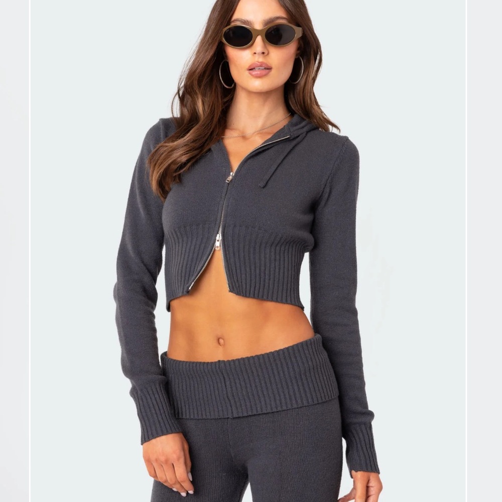 Edikted Knitted Hooded Cardigan